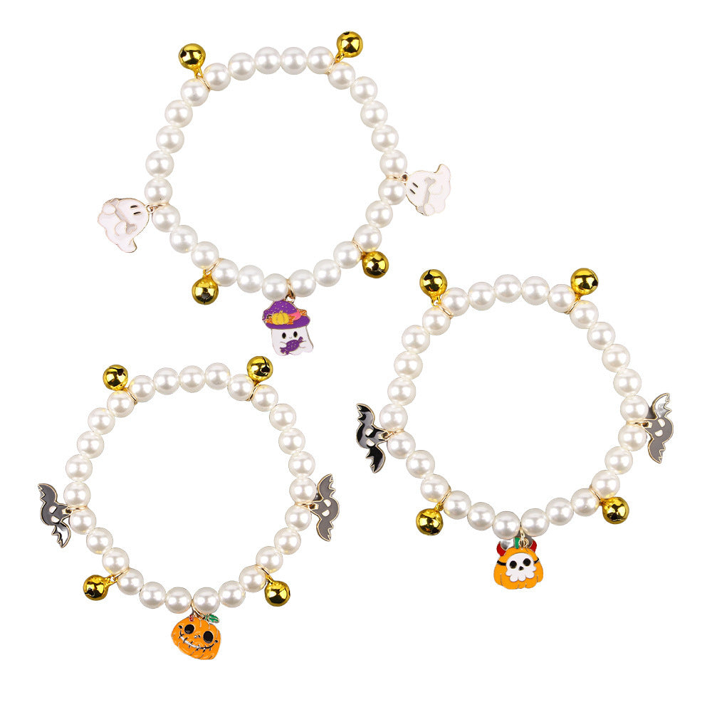 Pet Pearl Necklace Halloween Cat Collar