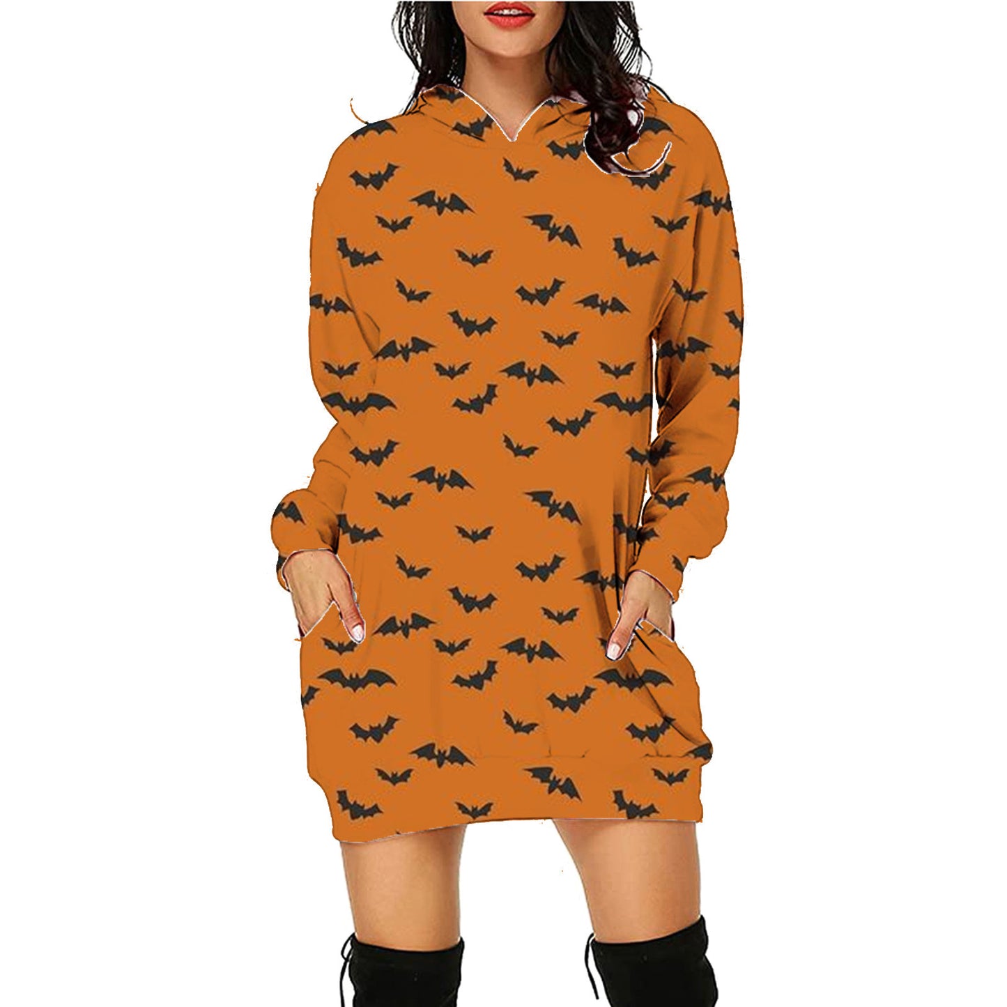 Halloween Long Hoodie With Pockets