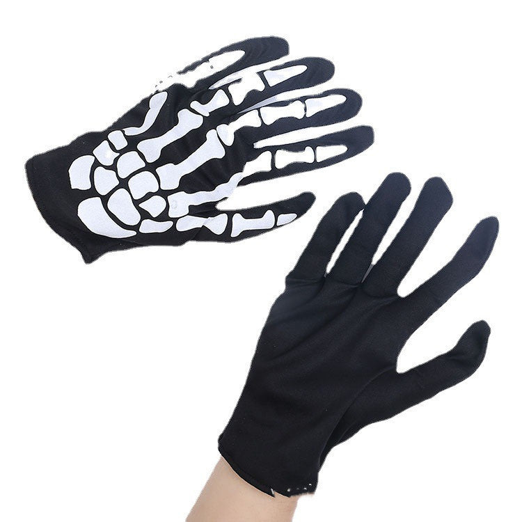 Scary Bones Skull Cloth Ghost Gloves Glow in the Dark