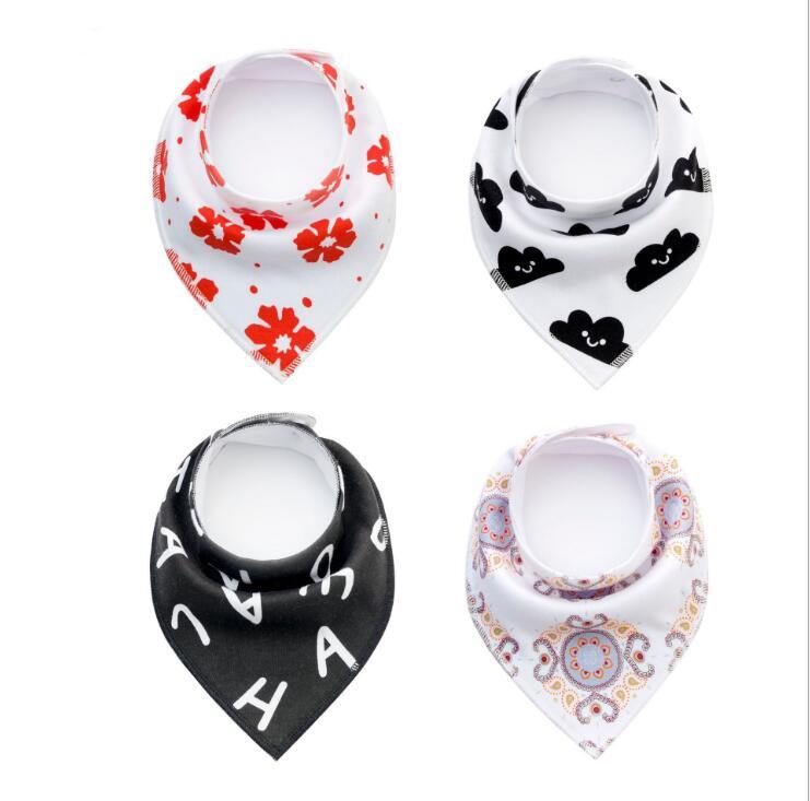 4pcs Burp Cloth Print Arrow Wave Triangle Baby Bibs Cotton Bandana