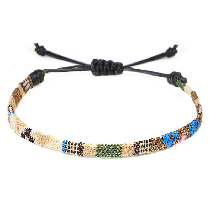 Hand Woven Rainbow Color Bohemian Style Anklet