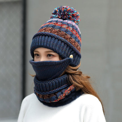 Winter Knitted Hat with Face Shield