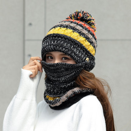 Winter Knitted Hat with Face Shield