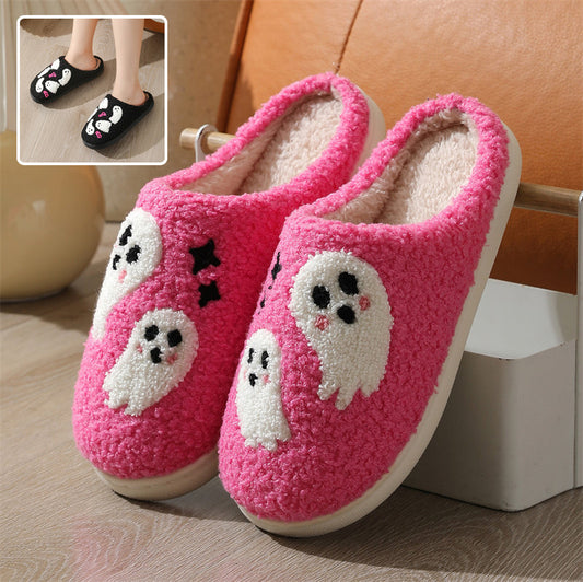 Halloween Cartoon Ghost Cotton Non-Slip Slippers for Women