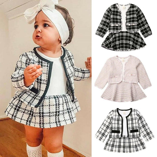 Long-sleeved Dresses Two-piece Baby Outfit