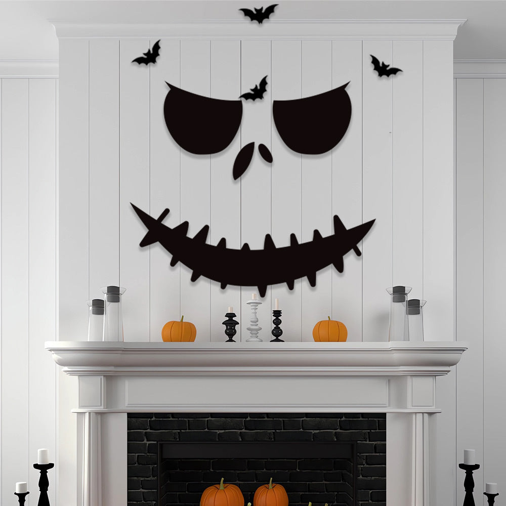 Skull Hand Pumpkin Door Sticker Felt Cloth Decor