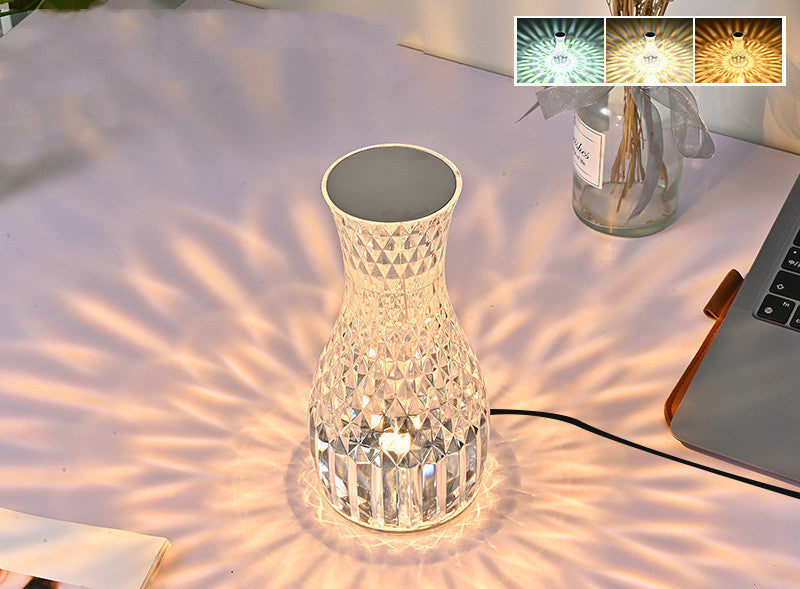 Vase Atmosphere Crystal Lamp with LED Lights