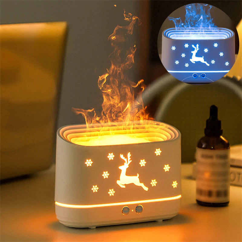 Elk Flame Humidifier Diffuser Christmas Atmosphere Lamp