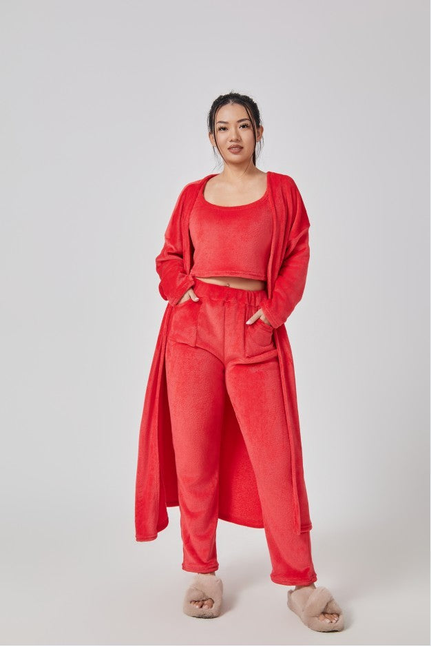 Women's Cozy Pajama 3 Piece Lounge Set