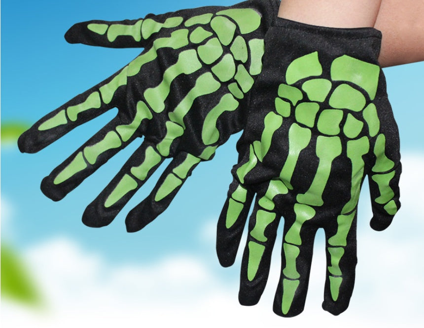 Scary Bones Skull Cloth Ghost Gloves Glow in the Dark