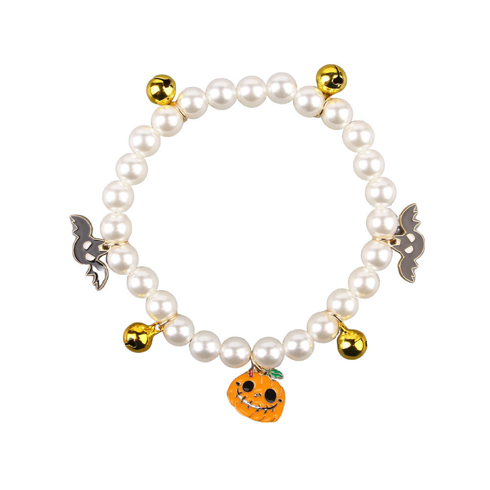 Pet Pearl Necklace Halloween Cat Collar