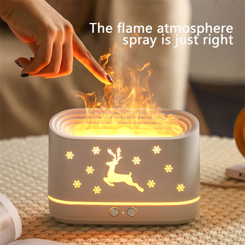 Elk Flame Humidifier Diffuser Christmas Atmosphere Lamp