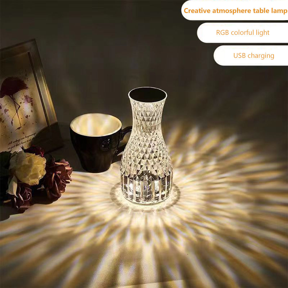 Vase Atmosphere Crystal Lamp with LED Lights