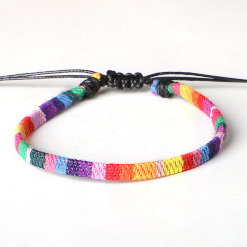 Hand Woven Rainbow Color Bohemian Style Anklet