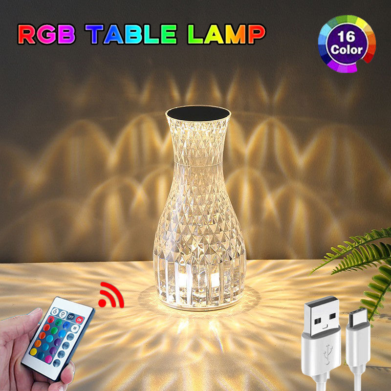 Vase Atmosphere Crystal Lamp with LED Lights