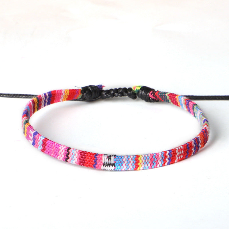 Hand Woven Rainbow Color Bohemian Style Anklet