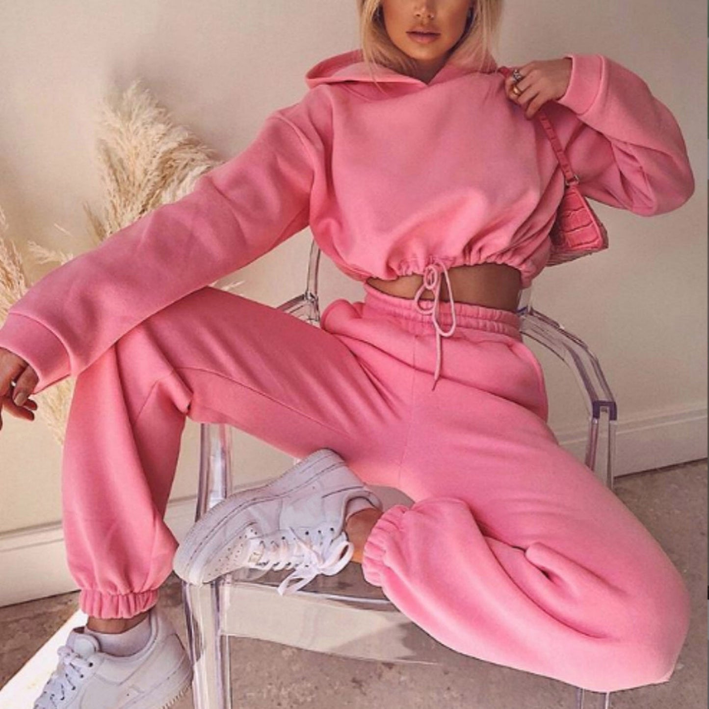 Women's 2 Piece Sexy Long Sleeve Hoodie Sweatsuit