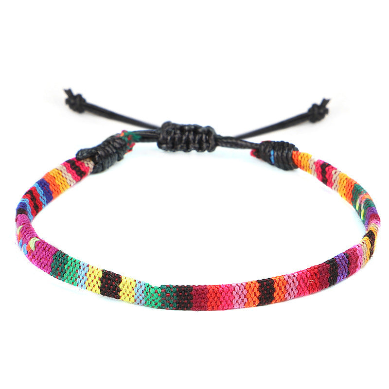 Hand Woven Rainbow Color Bohemian Style Anklet