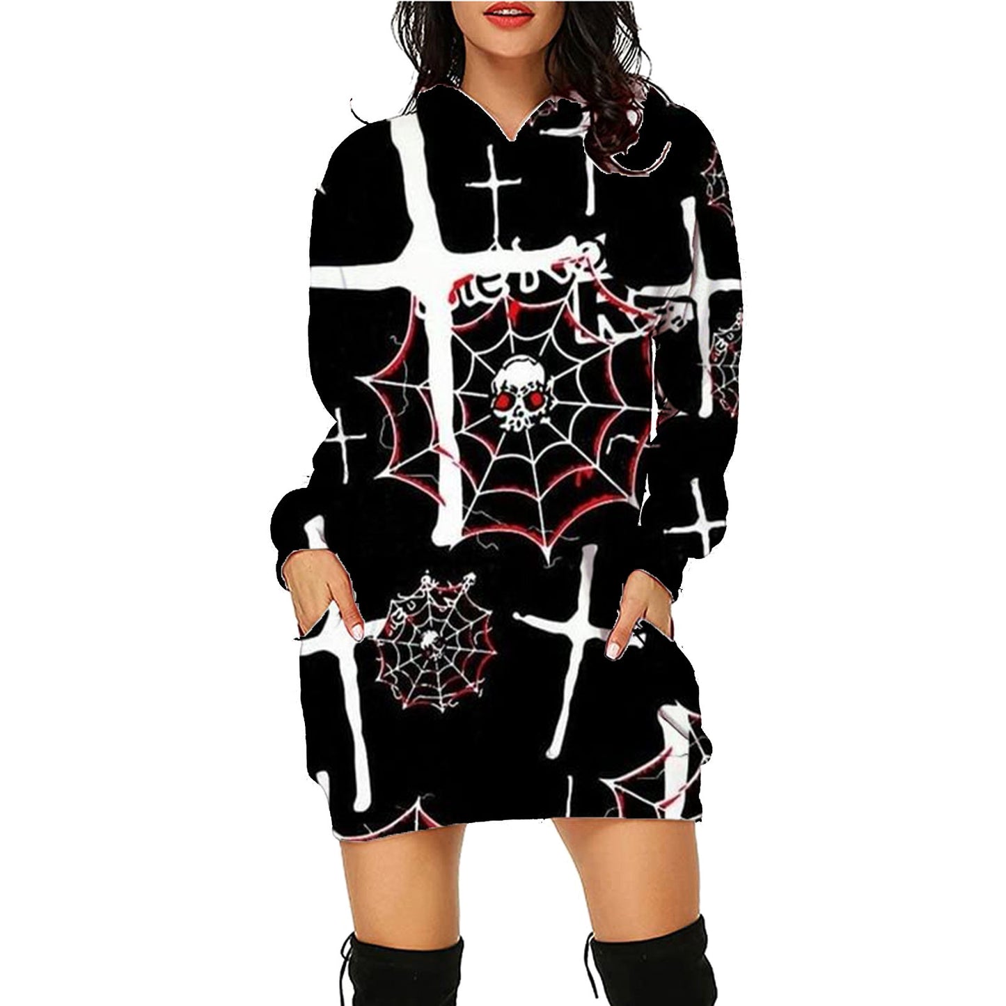 Halloween Long Hoodie With Pockets