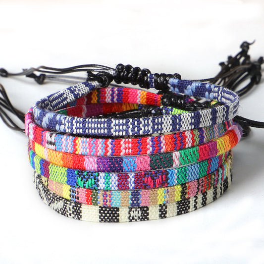 Hand Woven Rainbow Color Bohemian Style Anklet