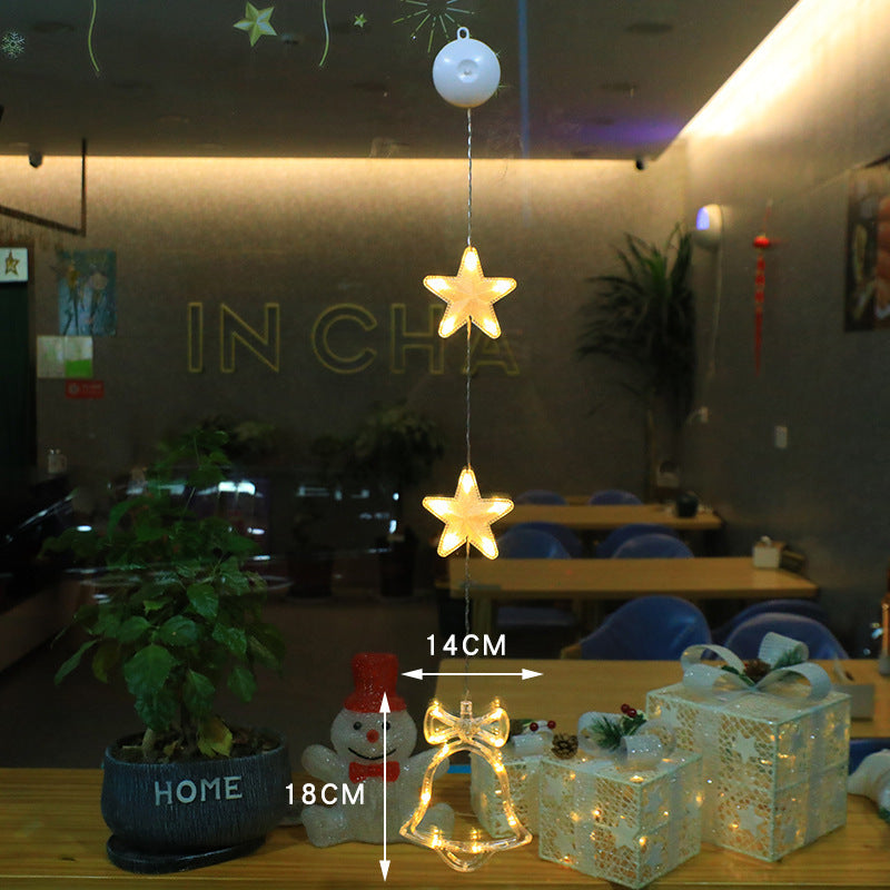 Christmas 3pcs LED Light Star Xmas Tree Hanging Window Ornaments