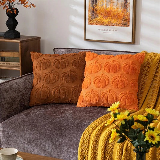 Fall Pillow Covers Orange Pumpkin Throw Pillow