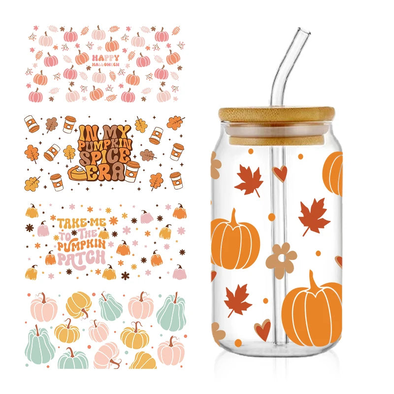 Thanksgiving Day Fall Cup Wraps Transfer Sticker For 16OZ