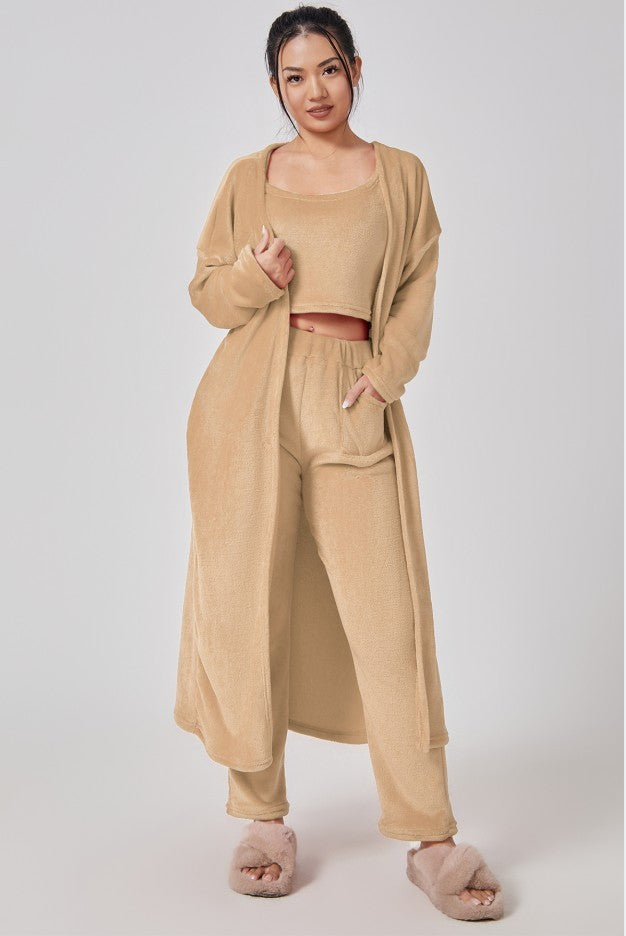 Women's Cozy Pajama 3 Piece Lounge Set