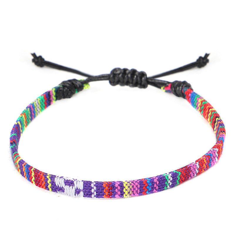 Hand Woven Rainbow Color Bohemian Style Anklet