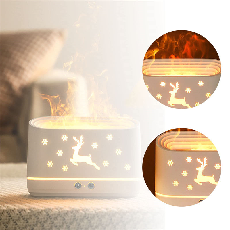 Elk Flame Humidifier Diffuser Christmas Atmosphere Lamp