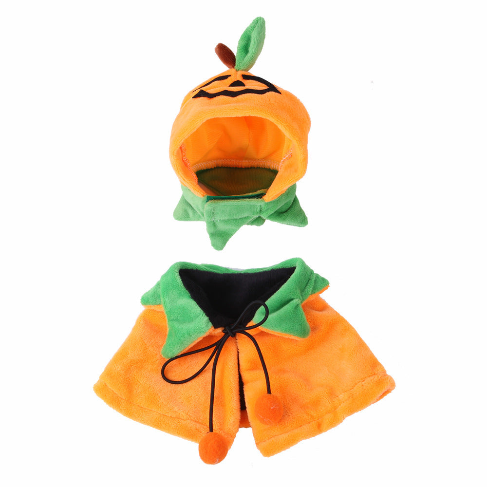 Dog & Cat Halloween Pumpkin Double-sided Cloak